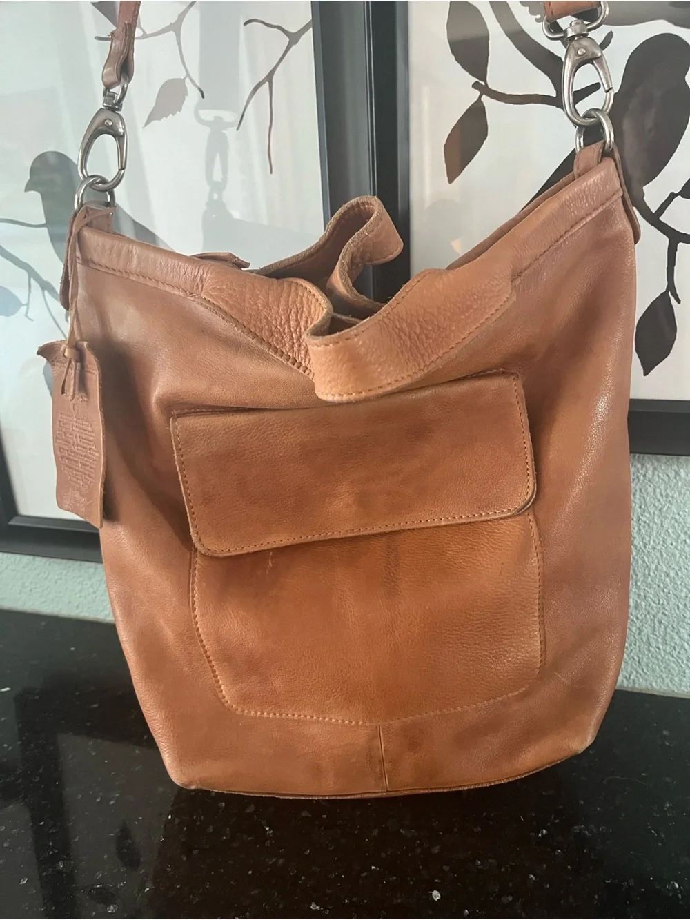 Latico Orange Leather Hobo Bag